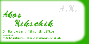 akos mikschik business card